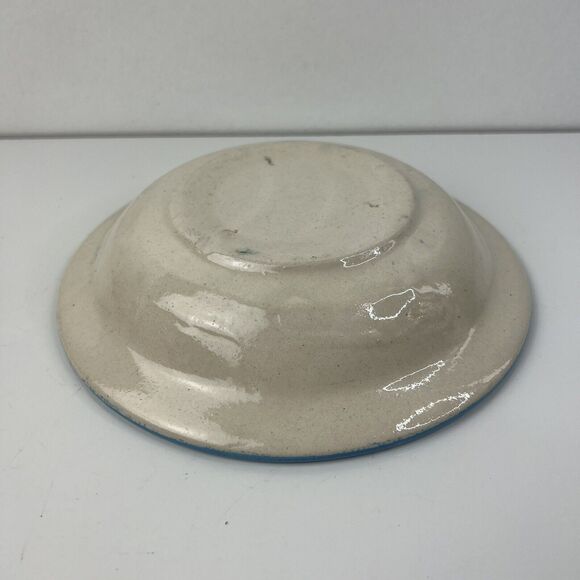 Handmade Ceramic Bowl Blue Floral With fruit Made In Mexico - Picture 5 of 5